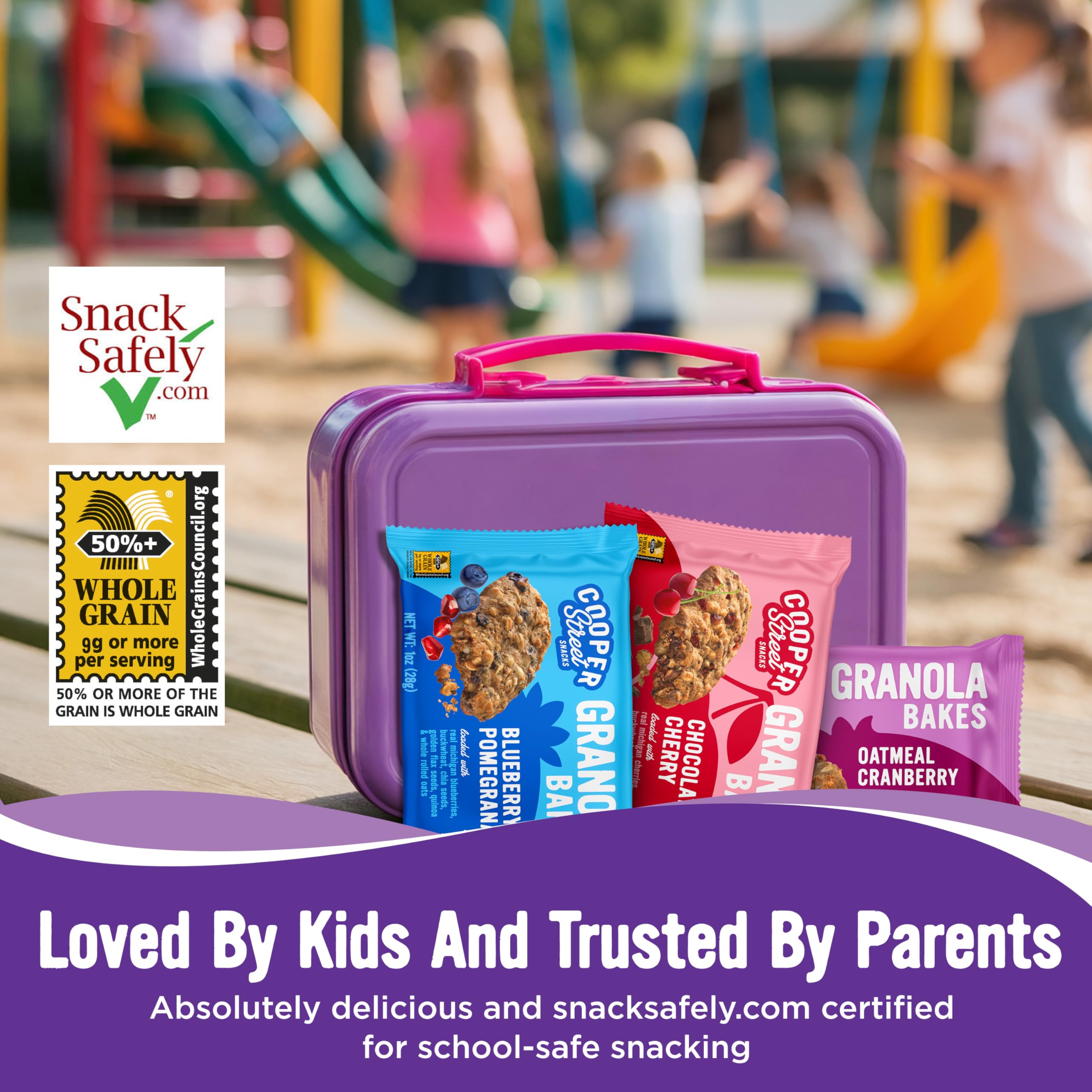 Cooper Street Granola Bakes 110-calorie, individually wrapped snack.