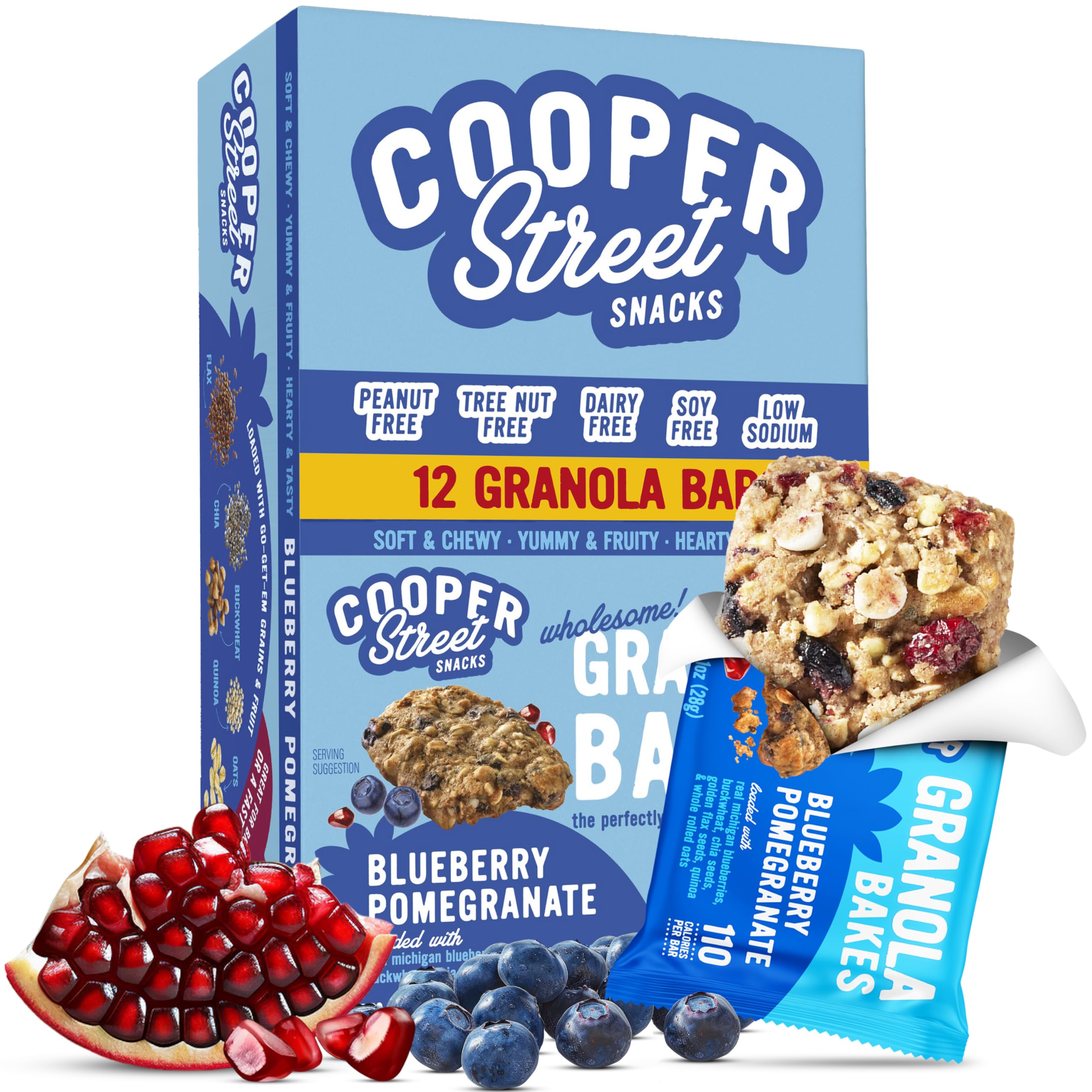 Cooper Street Granola Bakes blueberry bar front view showcasing flavor
