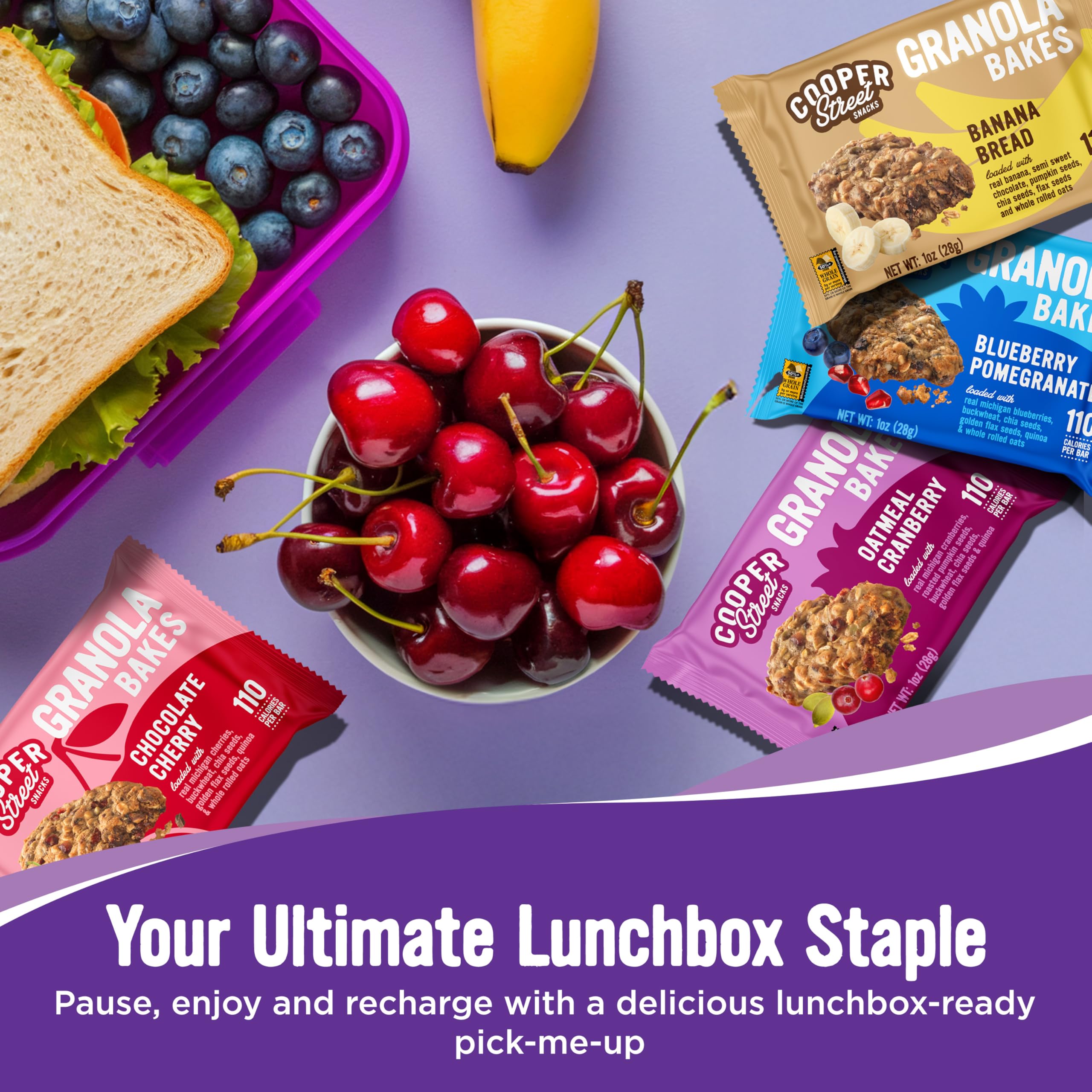 Real fruit pieces highlight flavor variety in Cooper Street Granola Bakes