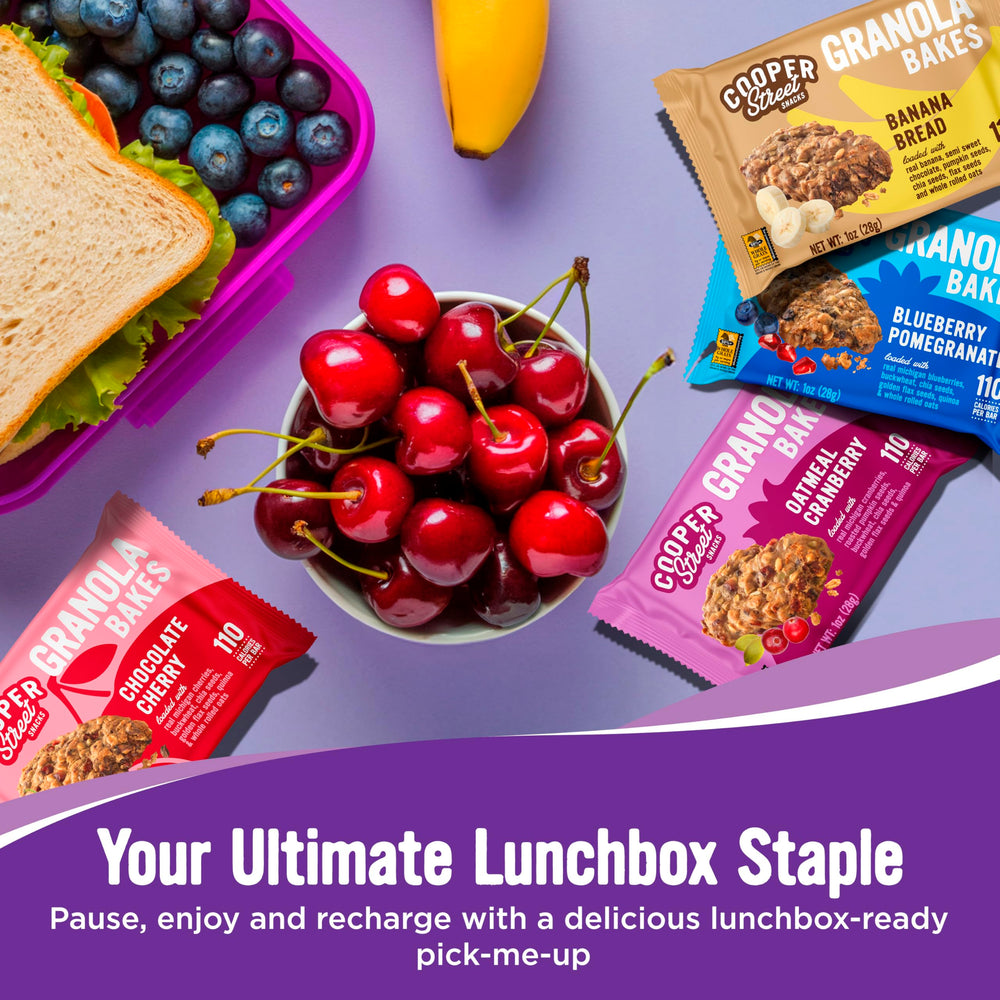 Real fruit pieces highlight flavor variety in Cooper Street Granola Bakes