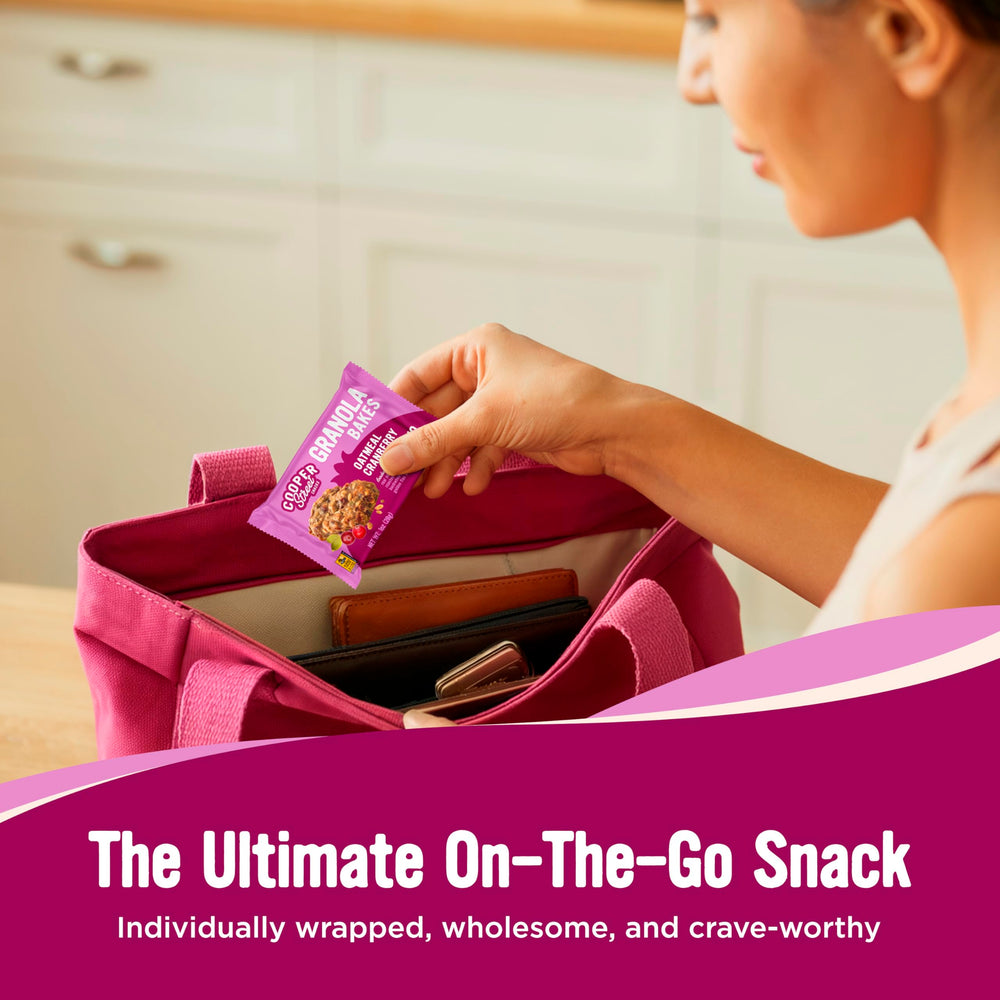 Cooper Street Granola Bakes individually wrapped bars for portable portion control.