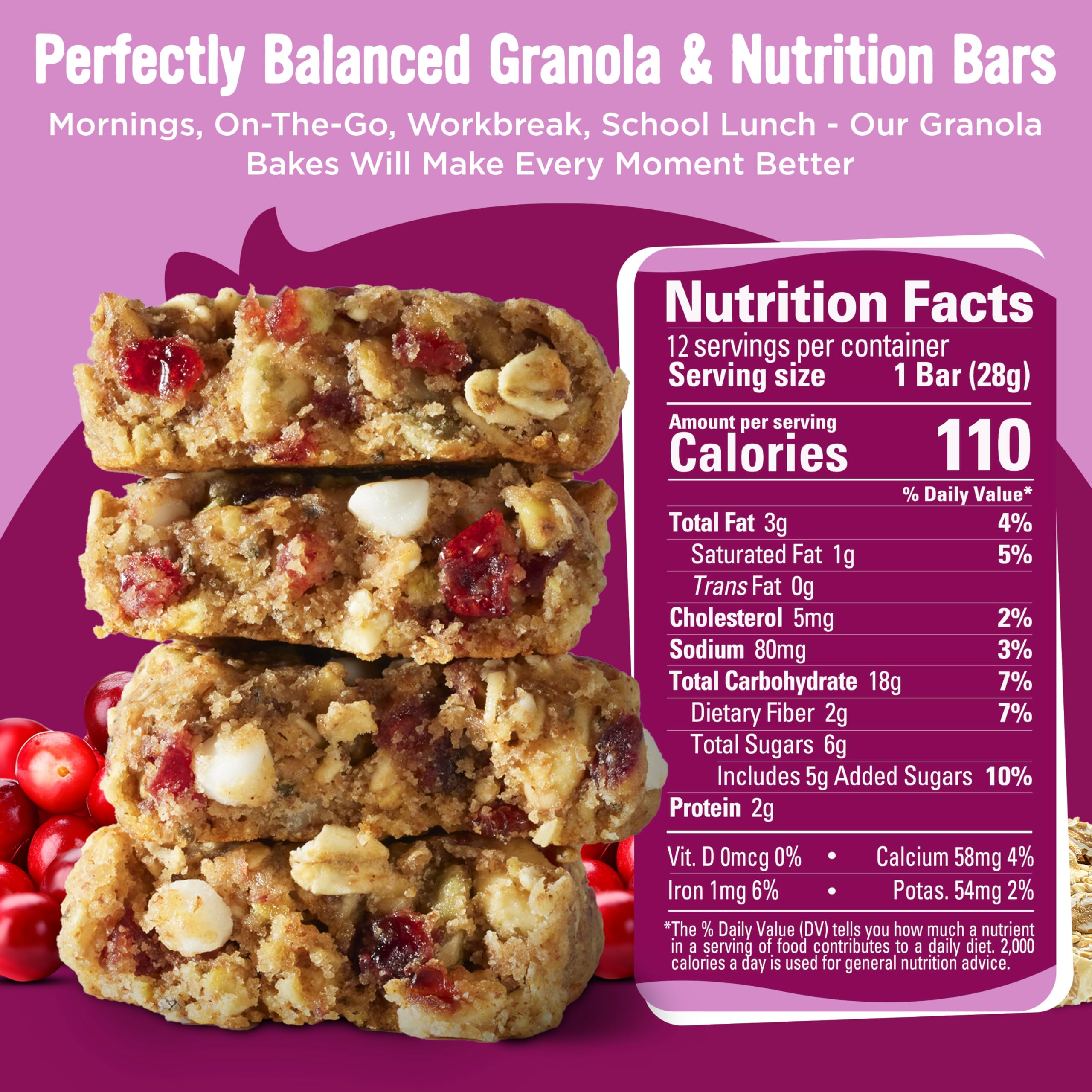 Cooper Street Granola Bakes real cranberries add natural sweetness and flavor.