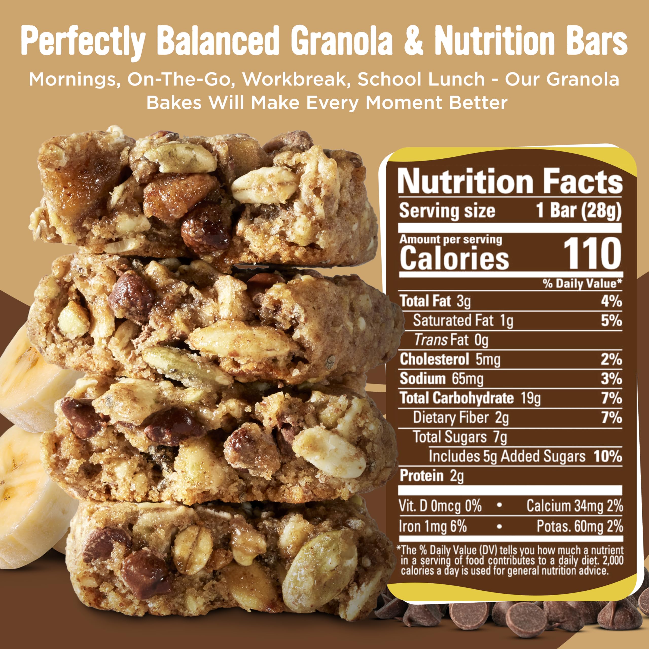 Cooper Street Granola Bakes bar with oats and seeds, ideal energy boost