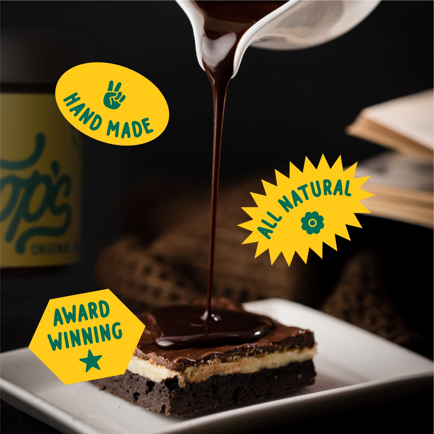 A coffee or milkshake topped with Coop's hot fudge for indulgent notes.