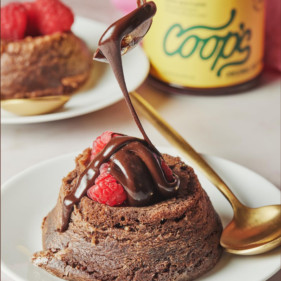 Coop's hot fudge drizzled on pancakes and brownies for extra flavor.