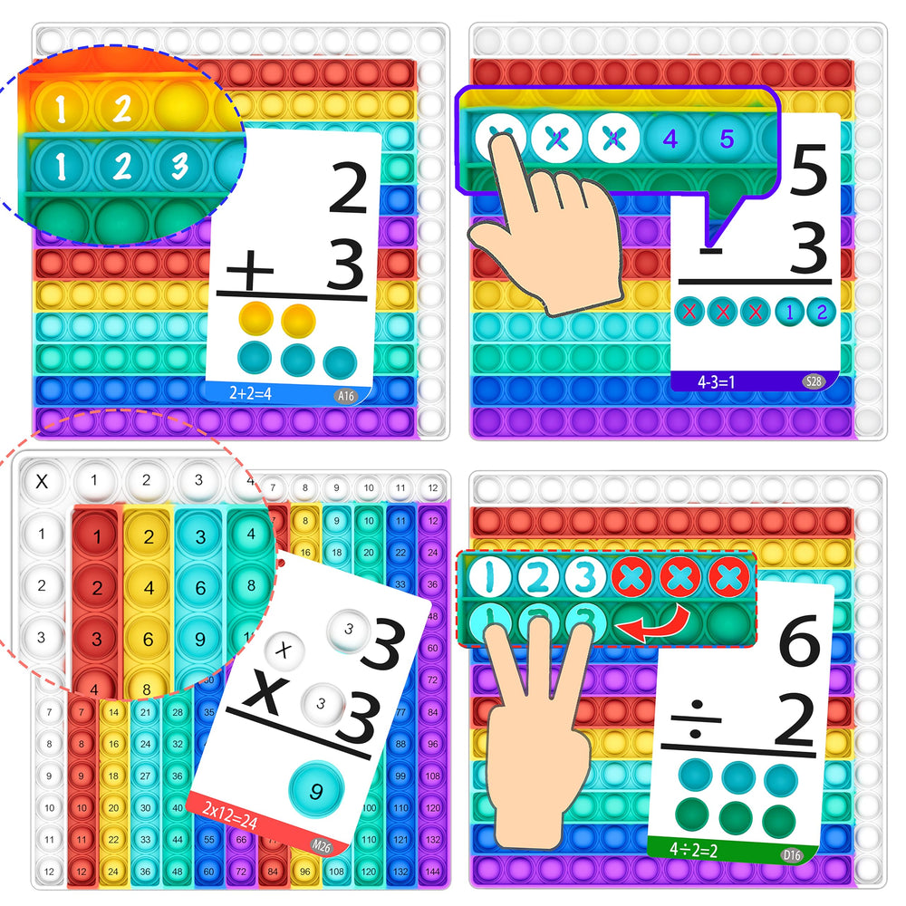 COOVA cards showing large numbers and back answers for self-checking