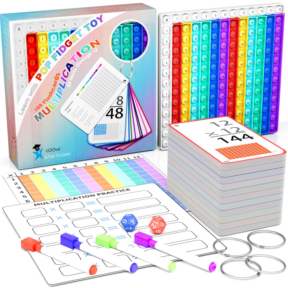 COOVA multiplication flash cards pack for active learning and quick fact recall