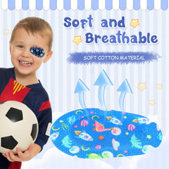 Copkim eye patches with rocket design stay in place for nap time.