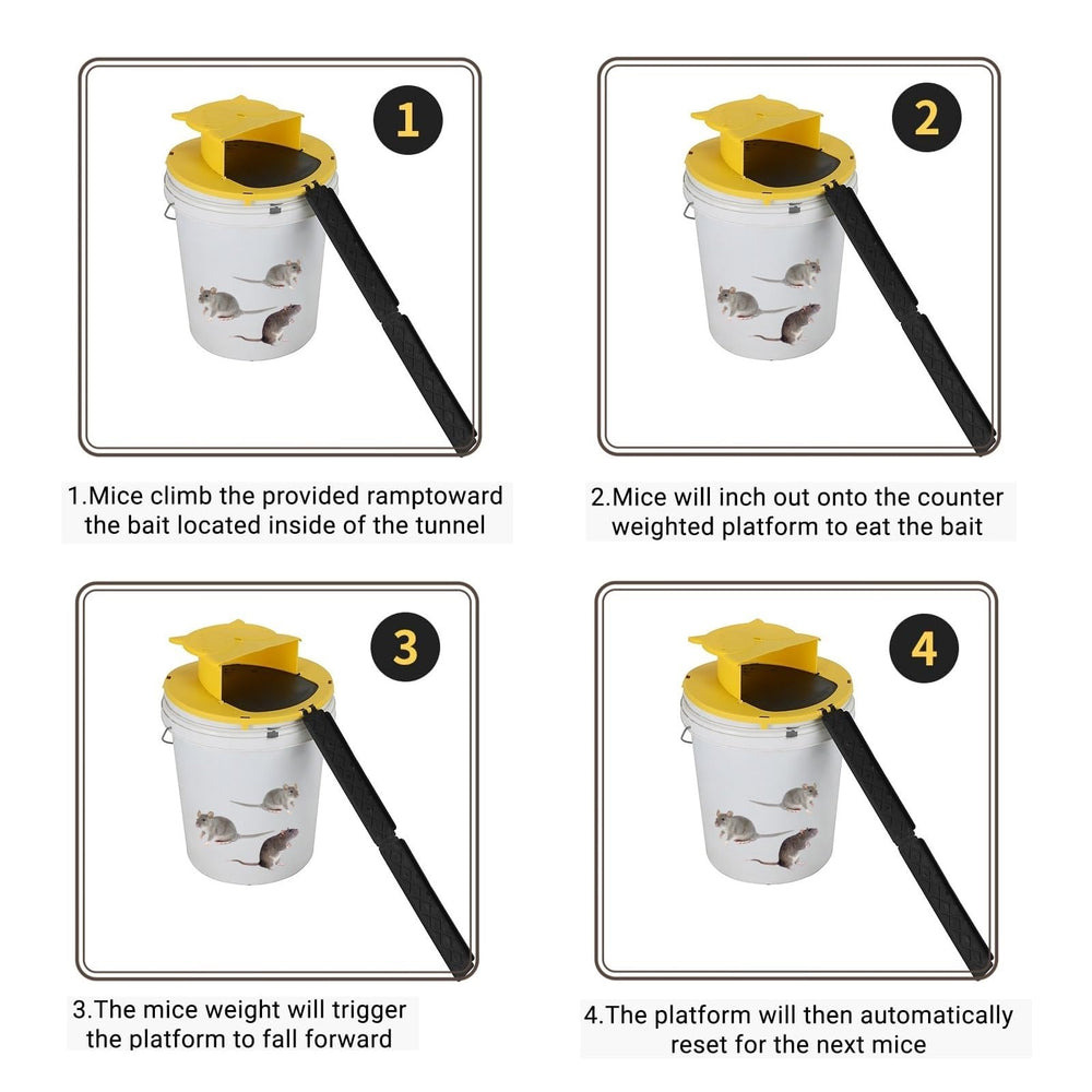 COPORA Mouse Trap Bucket Lid 5-gallon compatibility fits standard buckets