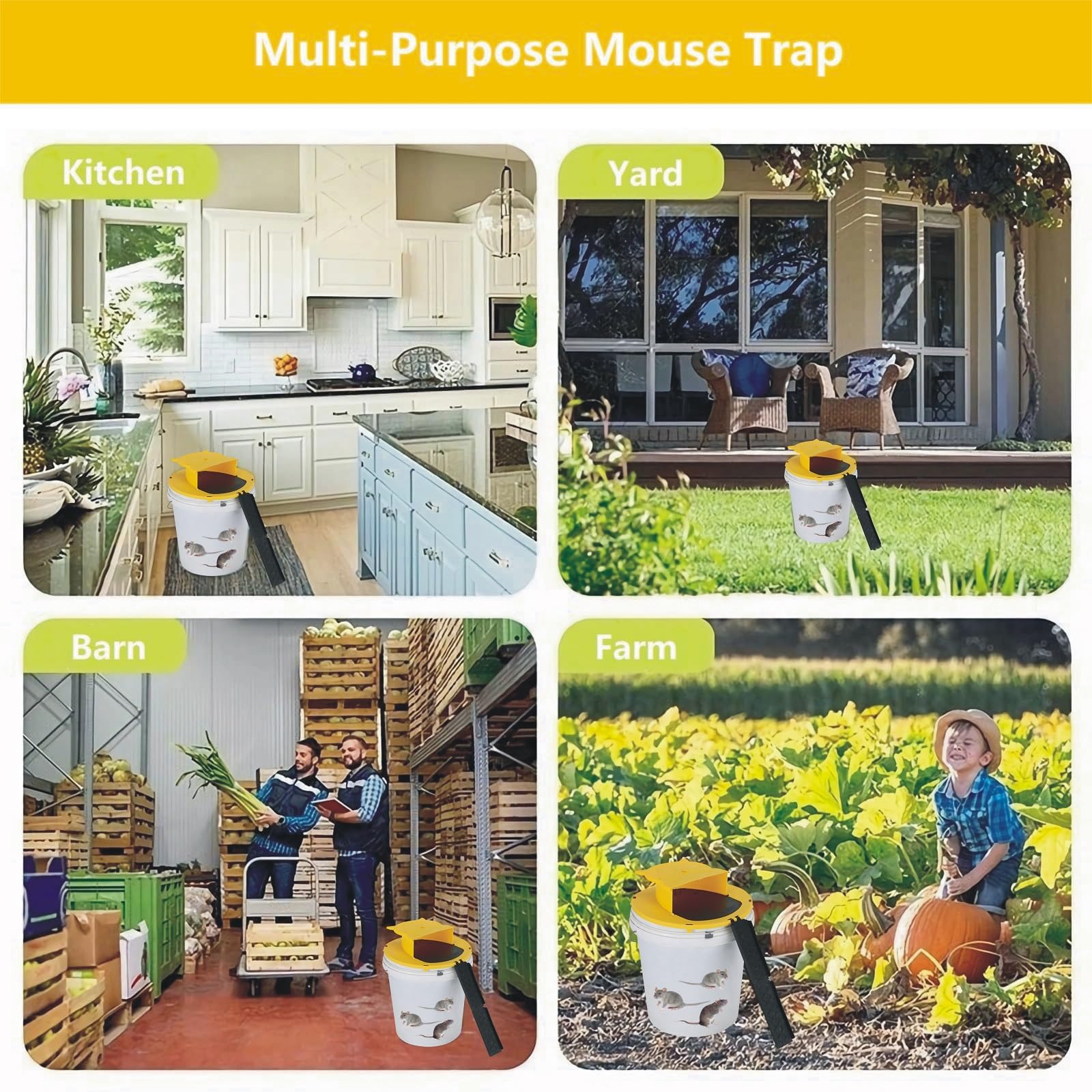 COPORA Mouse Trap Bucket Lid easy setup allows quick deployment