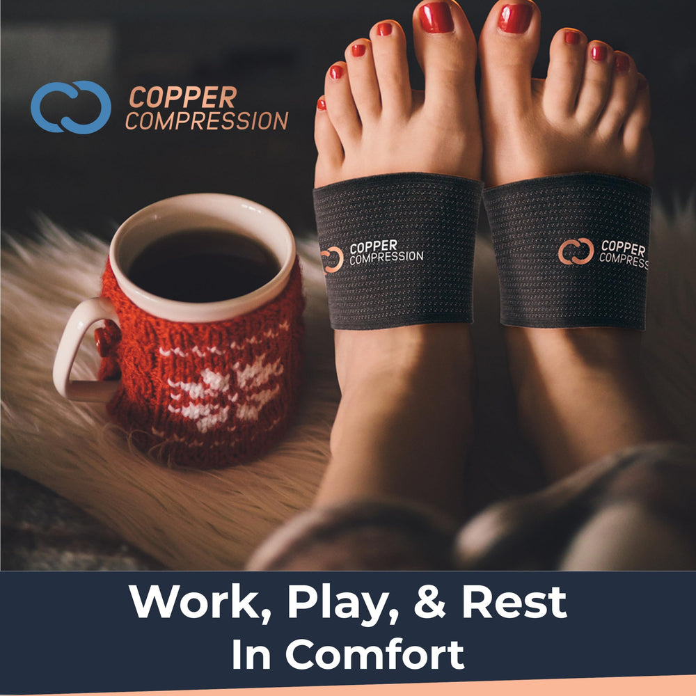 Copper Compression Arch Sleeves flexible support for flat feet and high arches