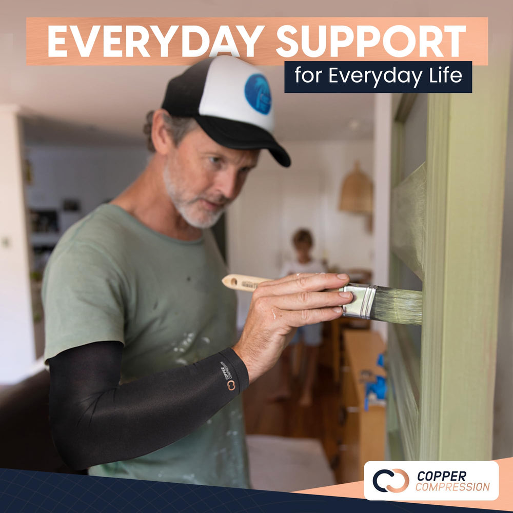 Copper Compression Arm Sleeve resists odor with durable copper-infused fibers.