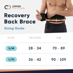 Copper Compression Back Brace adjustable straps for a precise fit and customizable compression.