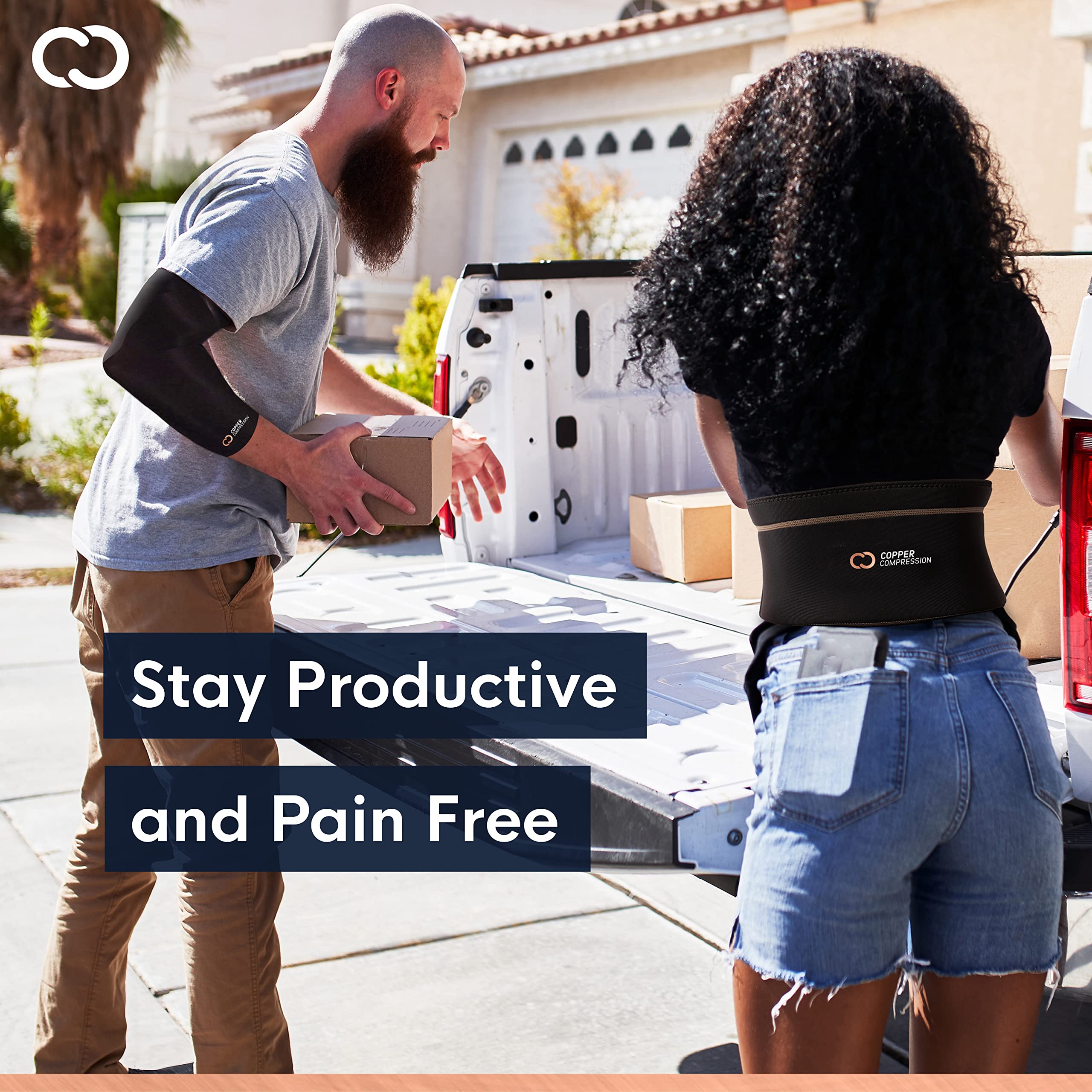 Copper Compression Back Brace breathable material keeps you cool during daily activities.
