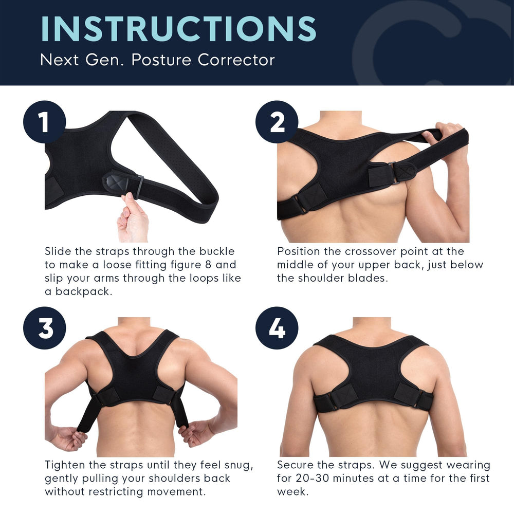 Copper Compression posture corrector adjustable straps enabling easy on-off