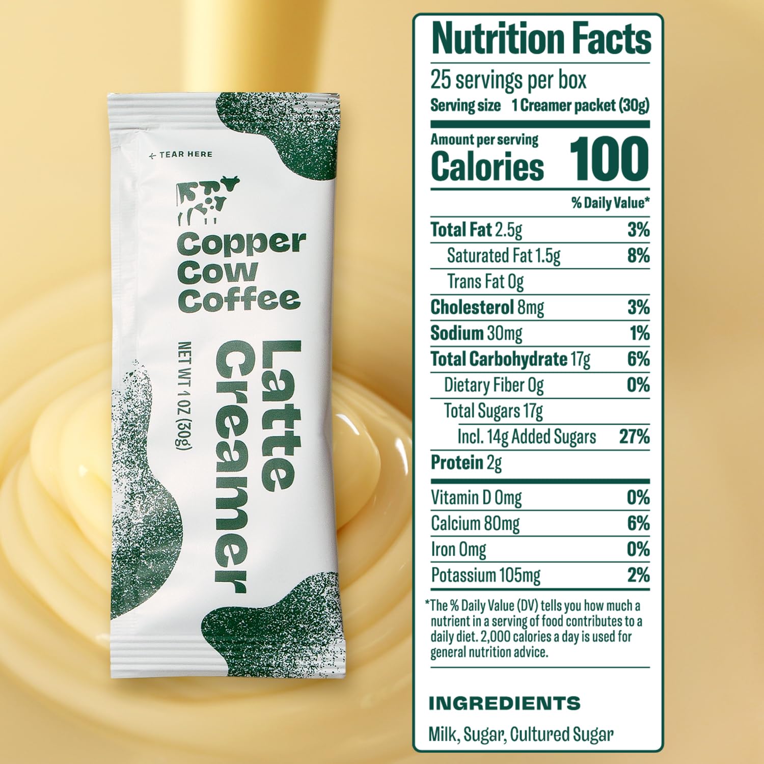 Copper Cow single-serve creamer packets ideal for travel and on-the-go