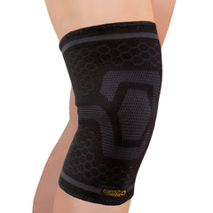 Copper Fit Cool knee sleeve front close-up showing breathable, snug fit for daily wear.