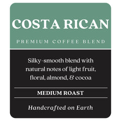 Copper Moon Costa Rican flavor notes with roasted almond and cocoa hints.