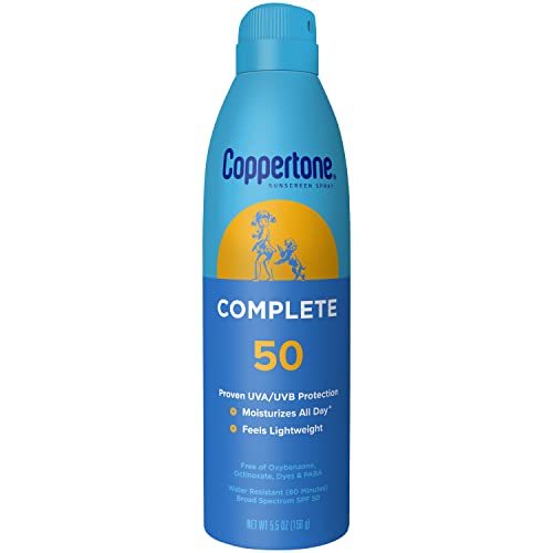 Coppertone Complete SPF 50 offers broad UVA/UVB coverage.