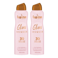 Coppertone Glow Shimmer SPF 30 bottle front showing radiant glow