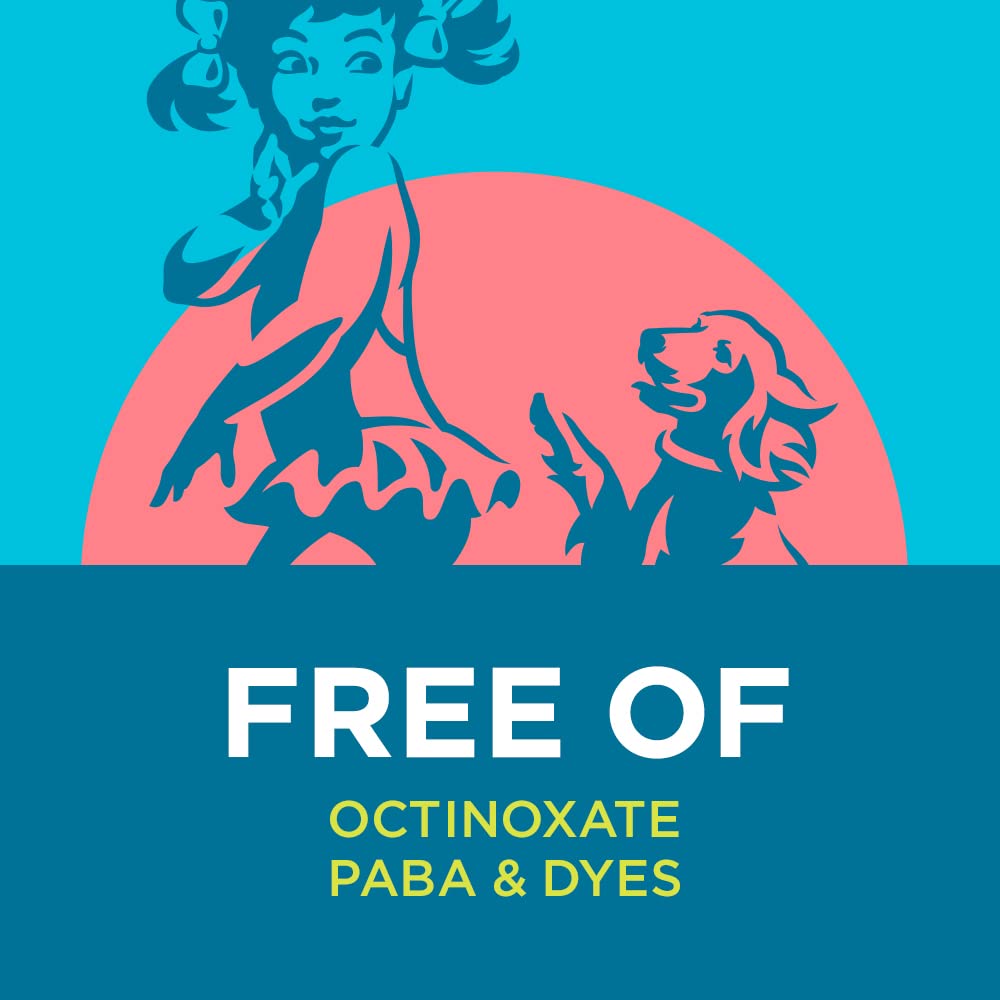 Coppertone Kids SPF 70 dye-free and PABA-free protection for sensitive skin.