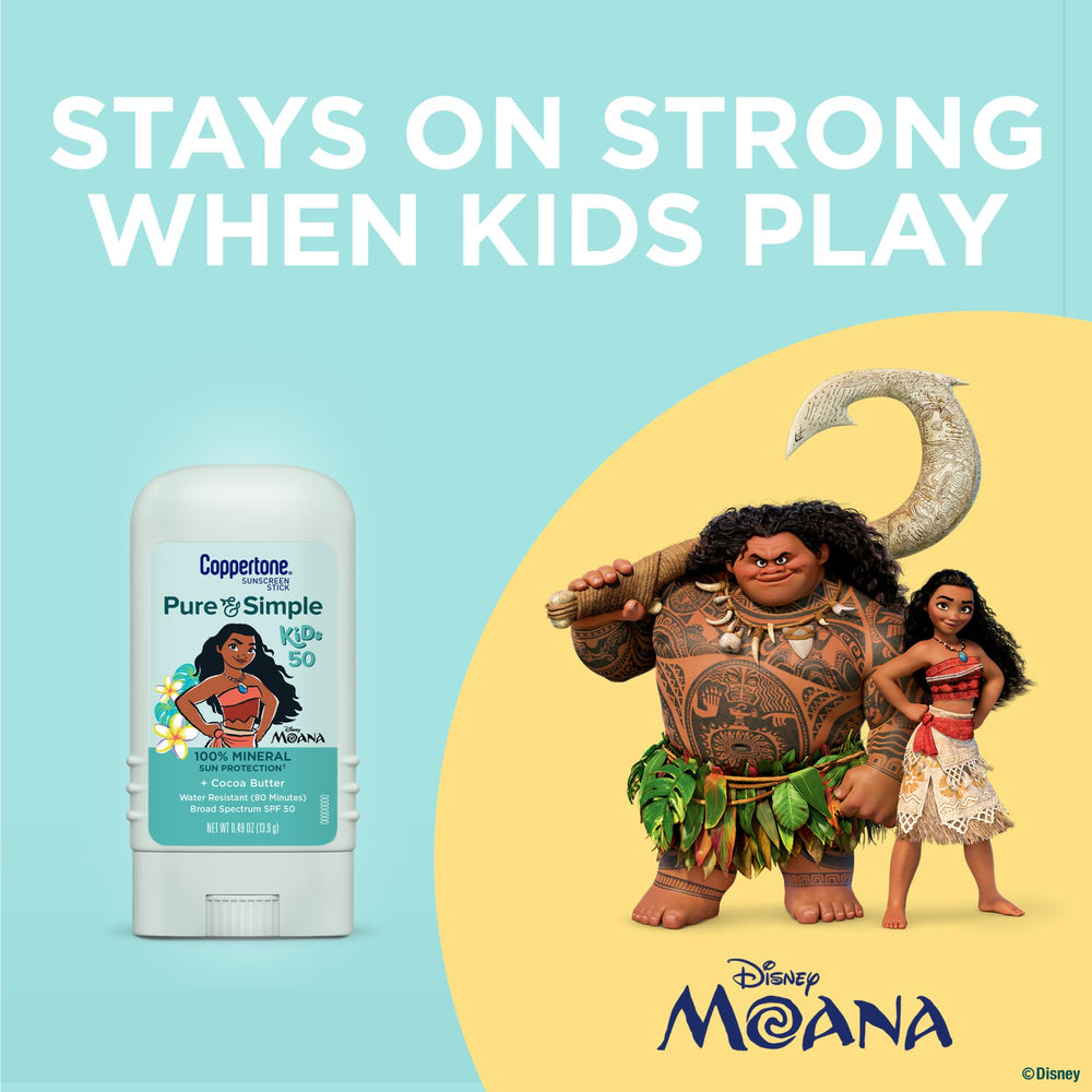 Exclusive Disney Moana branding on Coppertone sunscreen stick