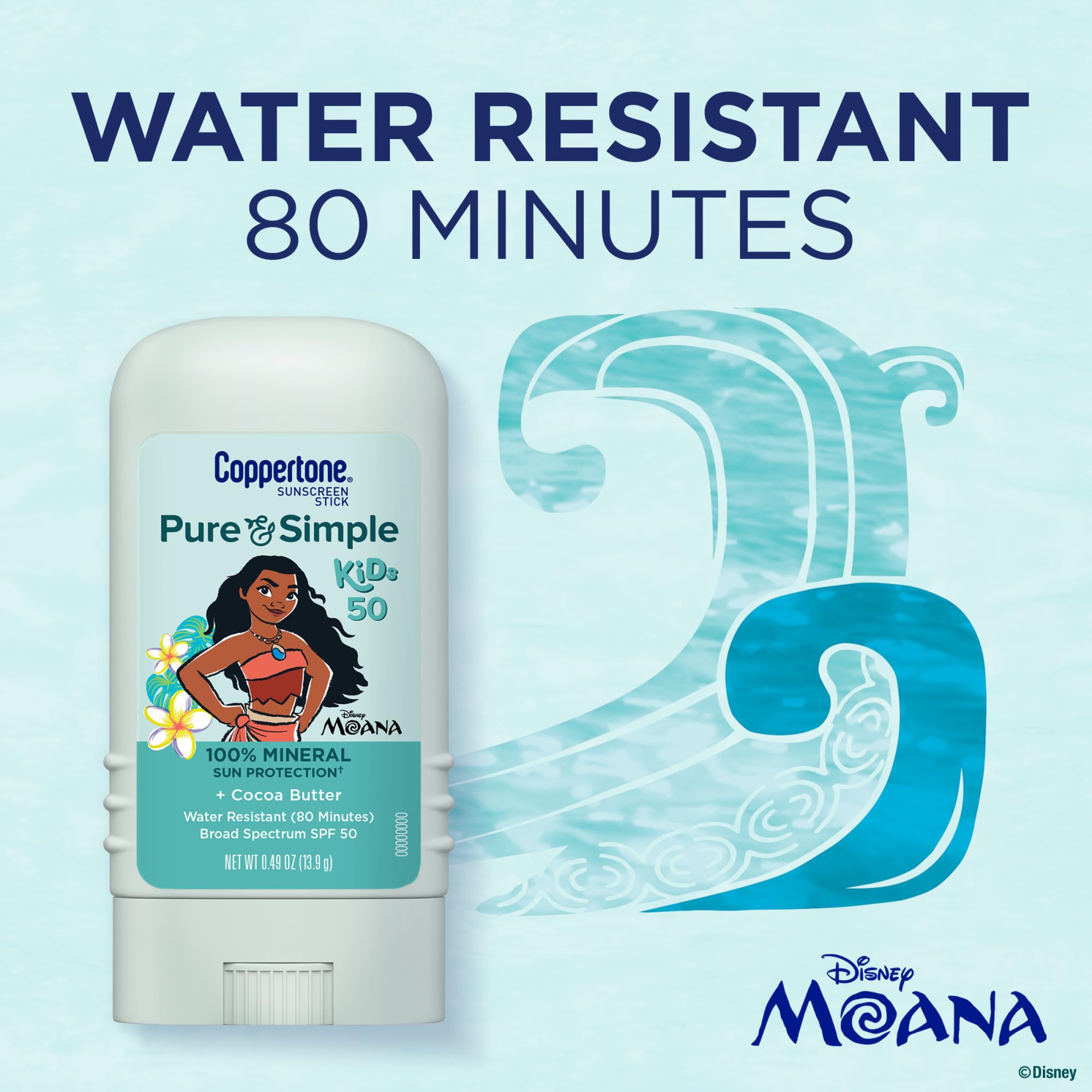 SPF 50 Coppertone Moana mineral sunscreen for kids