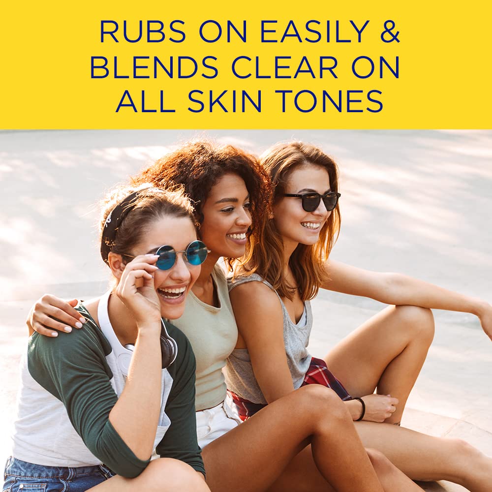 Coppertone Oil Free Shine Control application on the face shows clear blend on all skin tones.