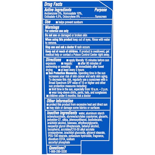 80-minute water resistance graphic on Coppertone Sport sunscreen bottle.