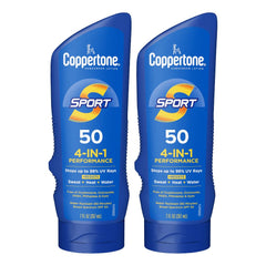Coppertone Sport Sunscreen Lotion bottle front view offering broad SPF 50 protection.