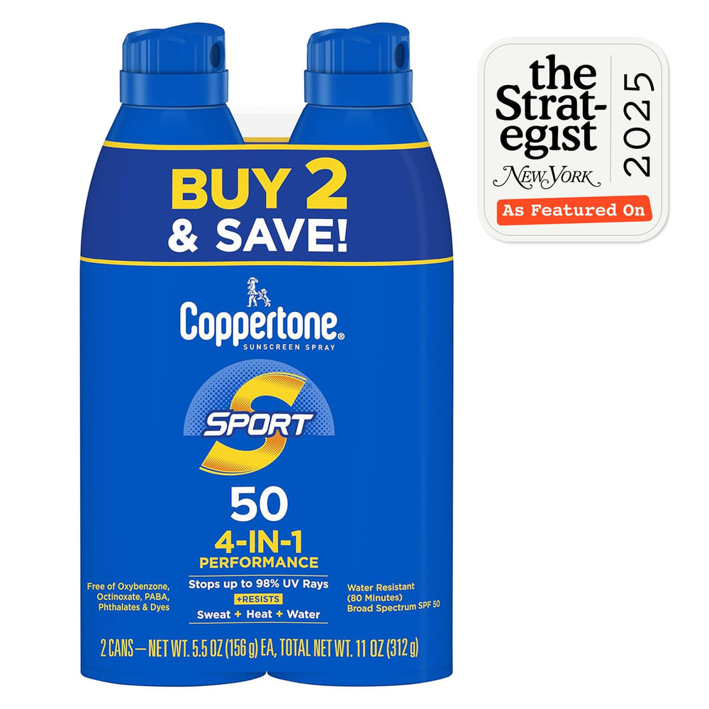 Coppertone Sport spray angle application demonstrates versatile coverage under any angle