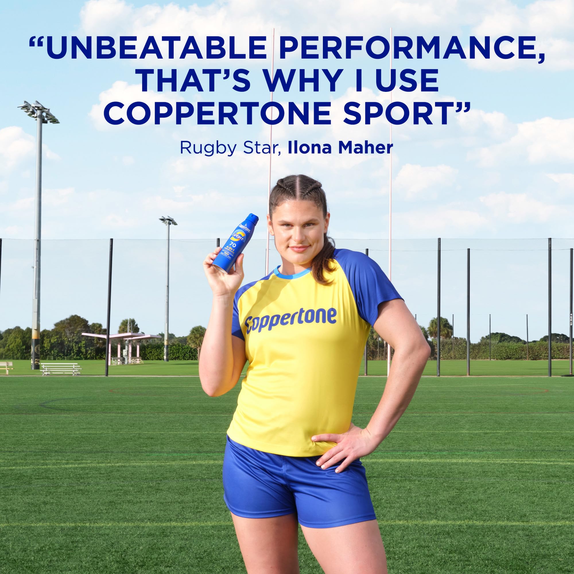 Coppertone Sport SPF 70 provides durable protection during workouts and outdoor play.