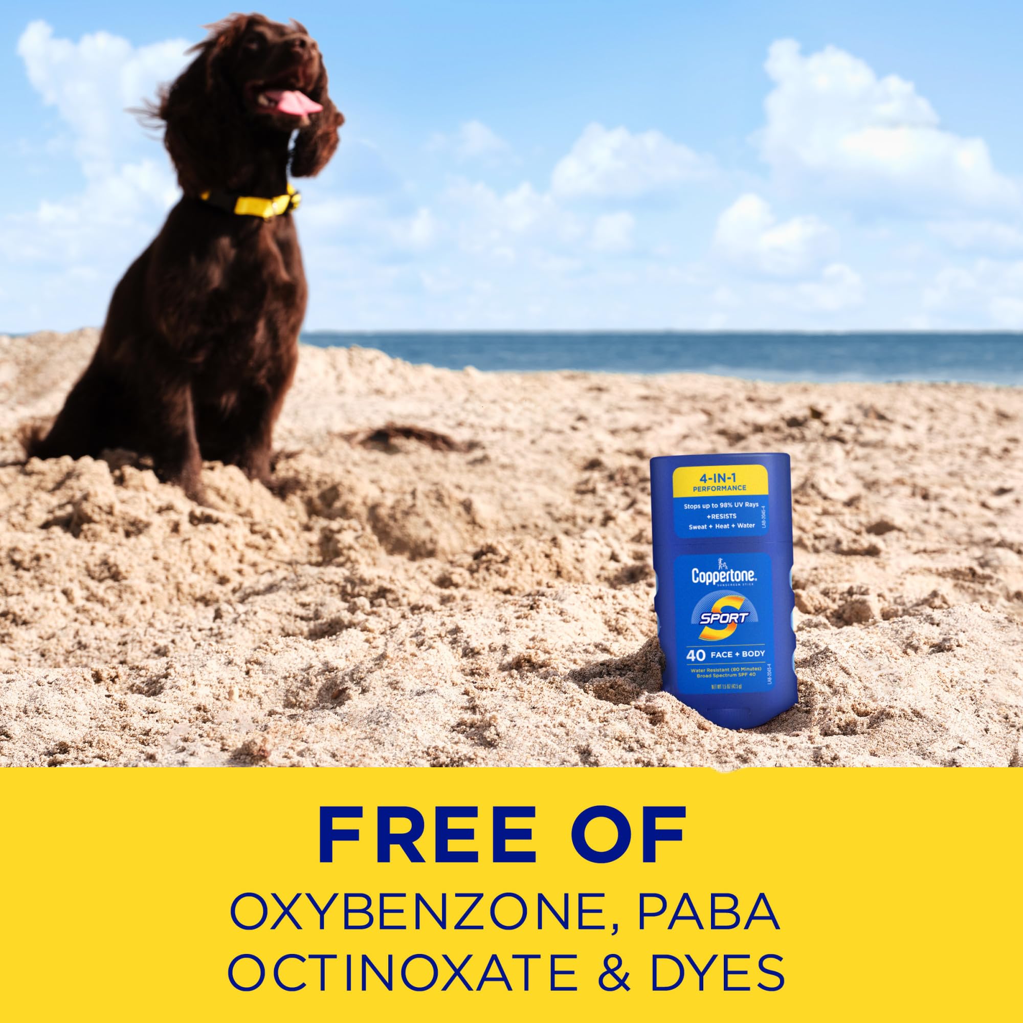 Coppertone Sport SPF 40 protects ears and nose during sun exposure.