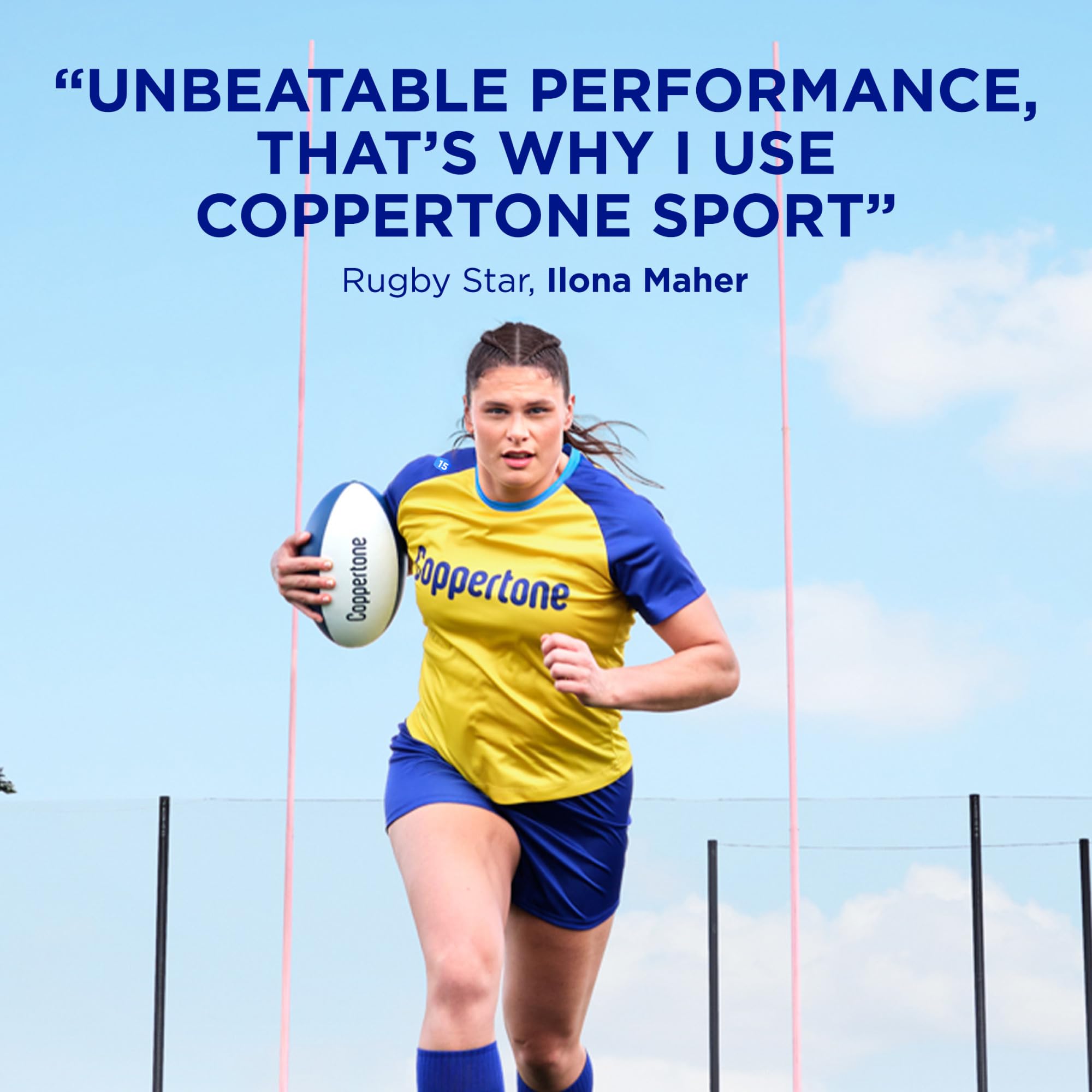 Coppertone Sport SPF 40 on the face showing easy application.