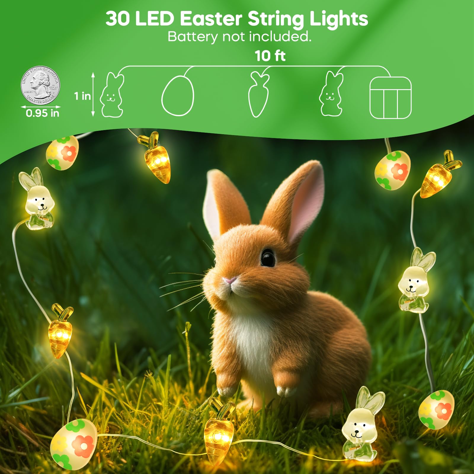 Coquimbo Easter lights battery box enables placement without outlets.