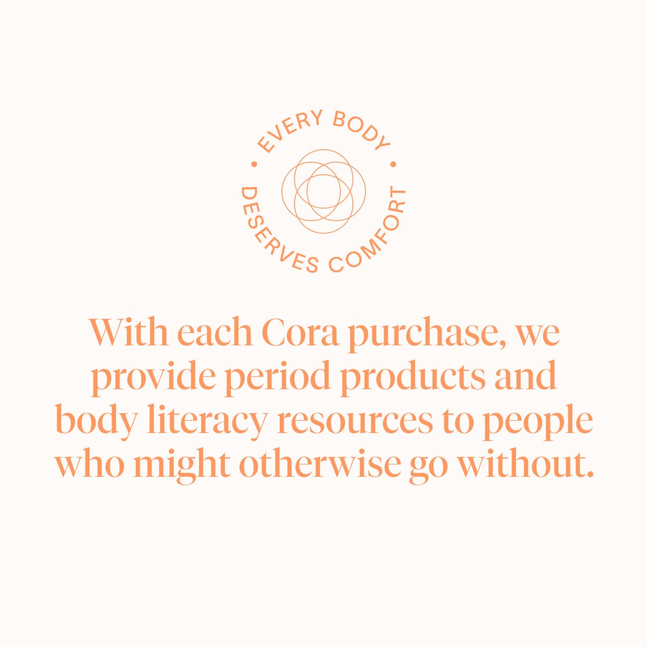Cora pack includes 36 light and 36 regular tampons.