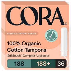 Cora Organic Cotton Tampons Multipack box ready for travel and everyday use.