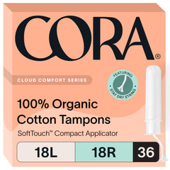 Cora tampons multipack with light and regular absorbency for reliable daily protection.