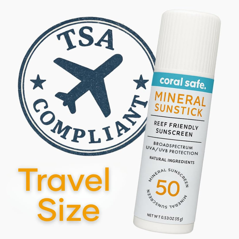 Coral Safe mineral face stick with zinc oxide for clean, non-greasy skin
