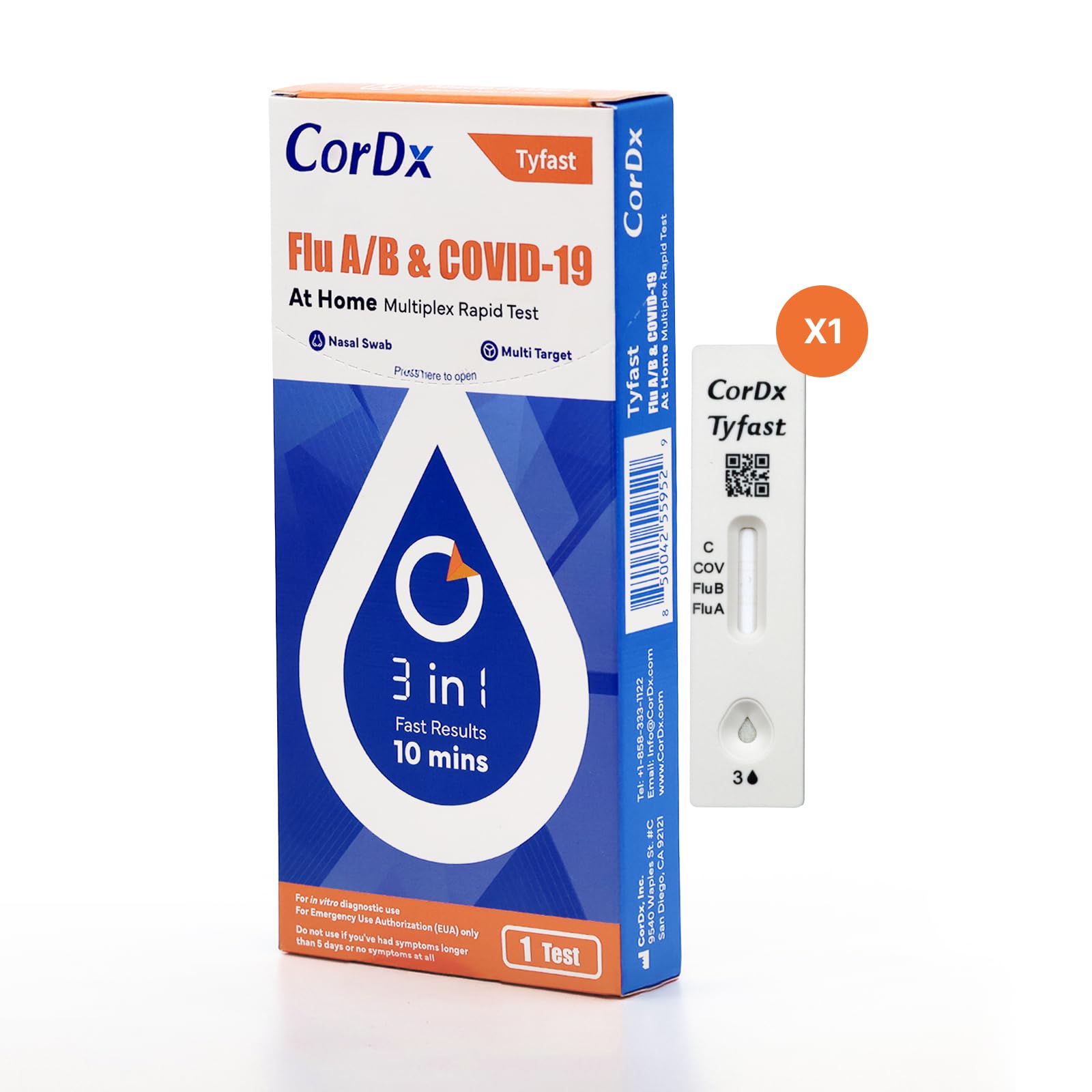 CorDx TyFast nasal swab in use for efficient sample collection at home.