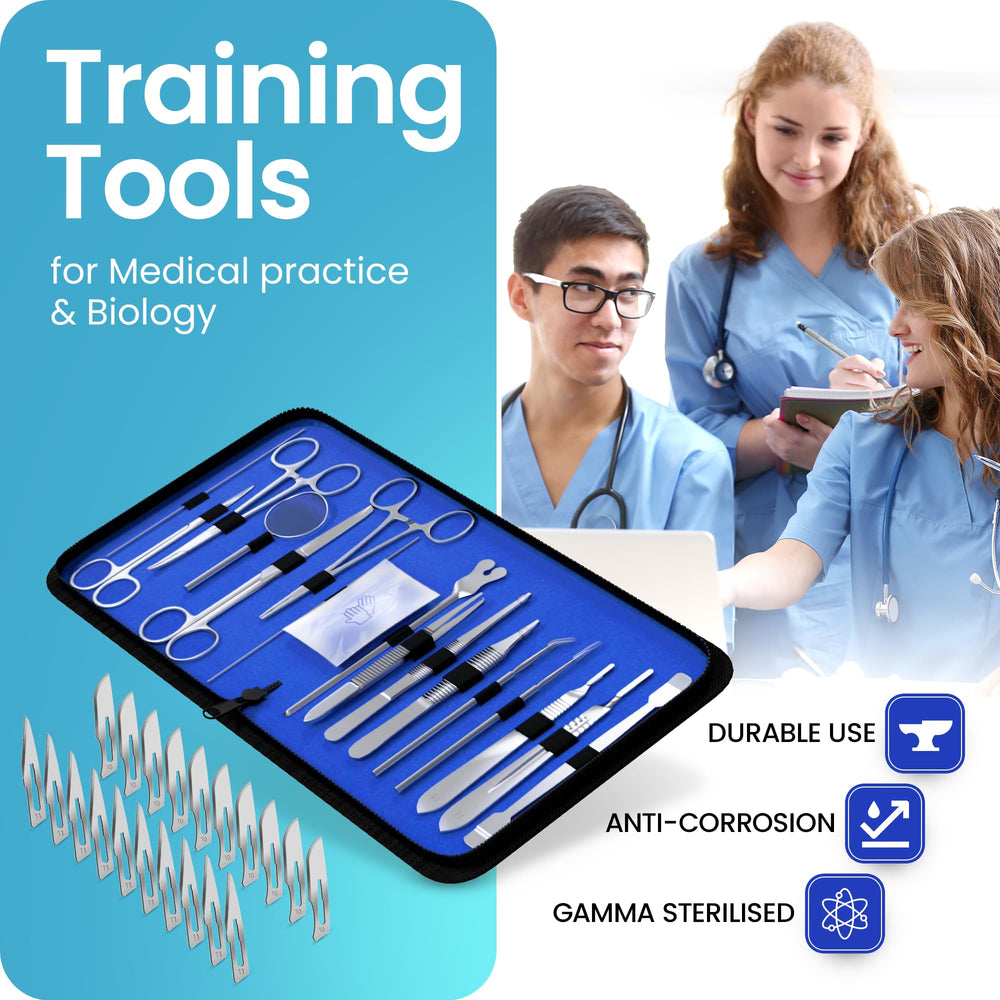Core Flex dissection blade pack organized for quick replacement during sessions.