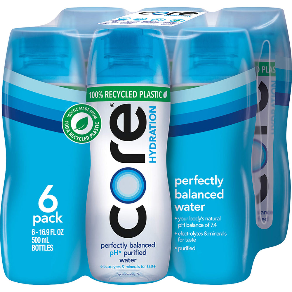Core Hydration-100-percent-recycled-plastic-bottle reduces waste
