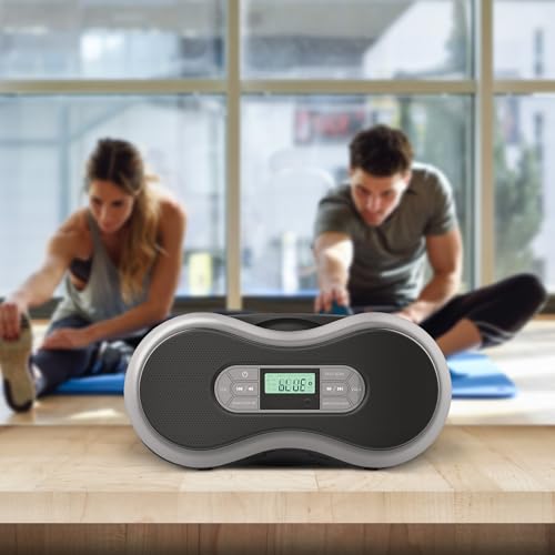 Core Innovations portable CD boombox aux input connects external devices.