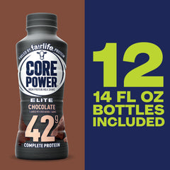 Core Power Elite Chocolate bottle back showing electrolytes and minerals