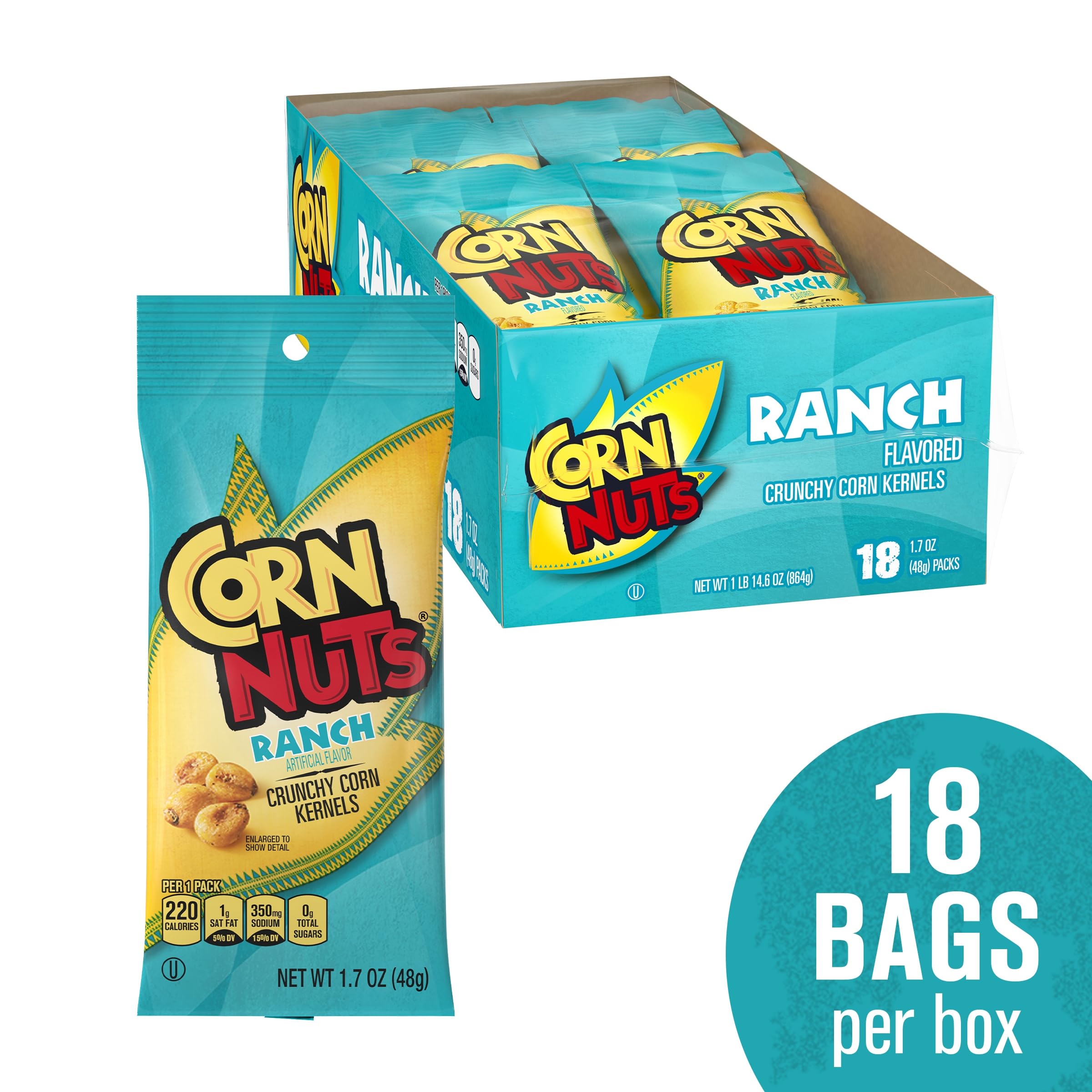 Snack box display of 18-pack CORN NUTS for game night.