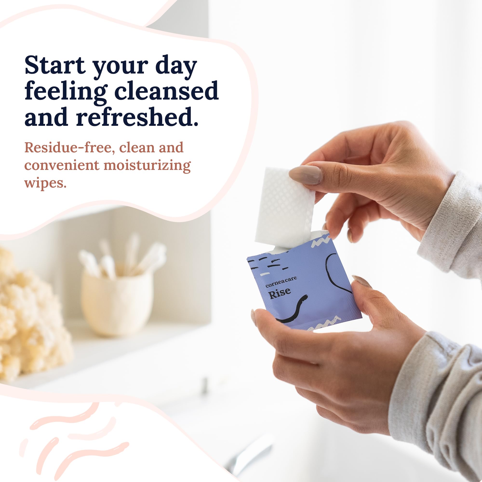 CorneaCare Rise travel-ready packaging shown for on-the-go use