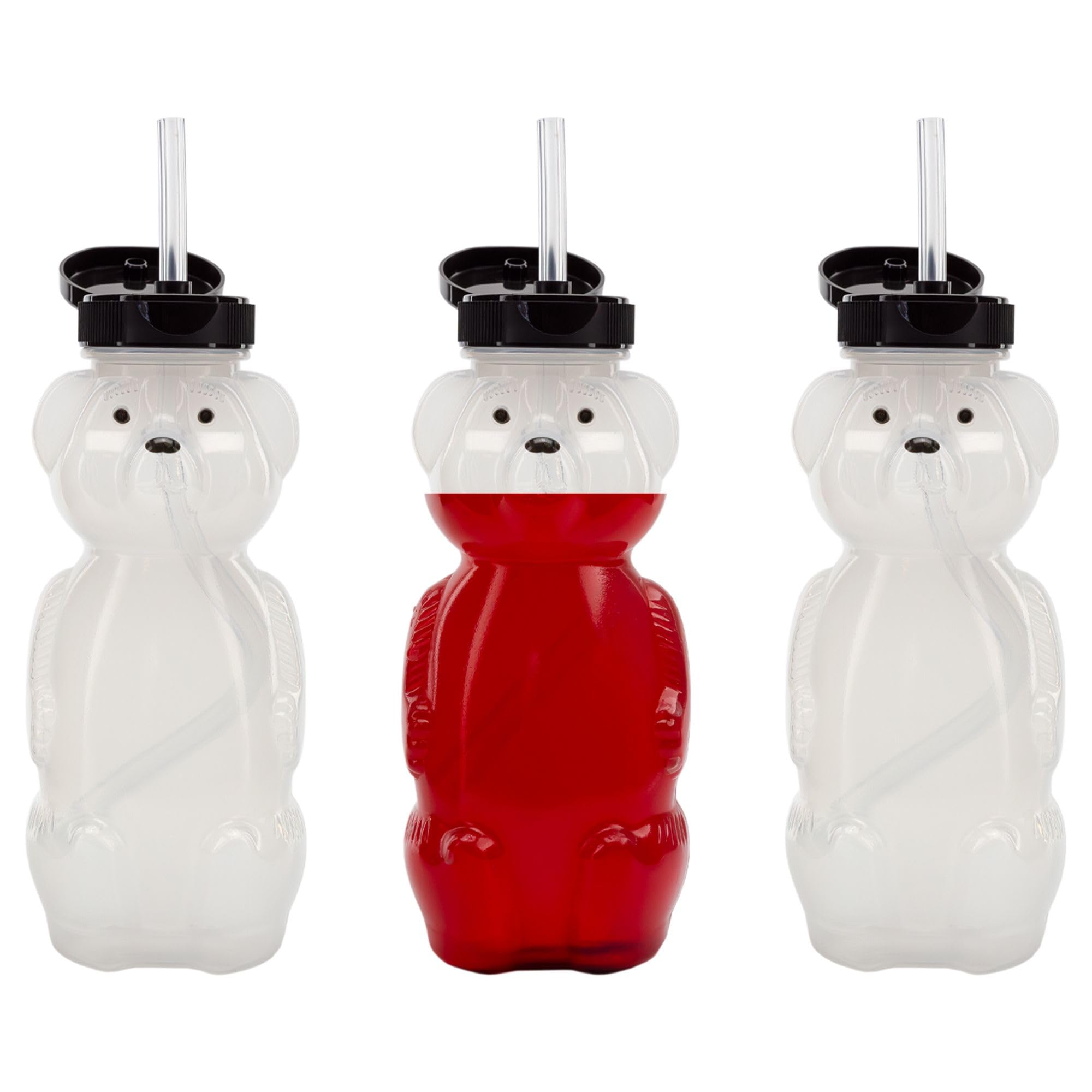 Cornucopia Brands Honey Bear straw cups in a 3-pack, ideal for engaging sipping times