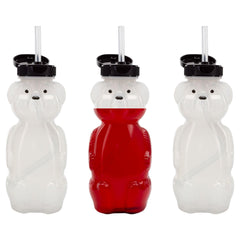 Cornucopia Brands Honey Bear straw cups in a 3-pack, ideal for engaging sipping times
