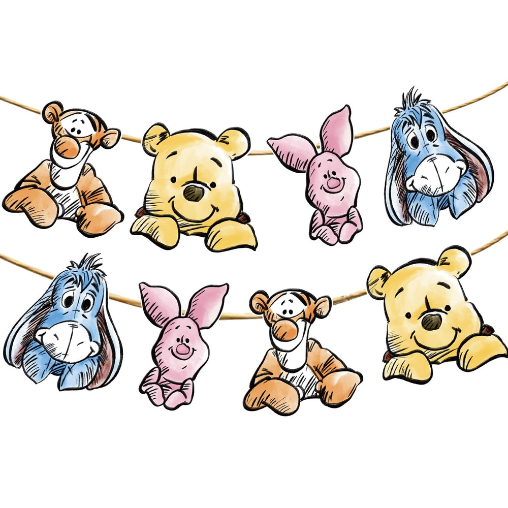 CORODER Cute Bear Banner cards laid out for easy assembly, ideal party decor