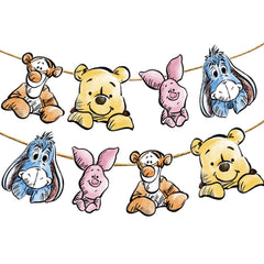 CORODER Cute Bear Banner cards laid out for easy assembly, ideal party decor